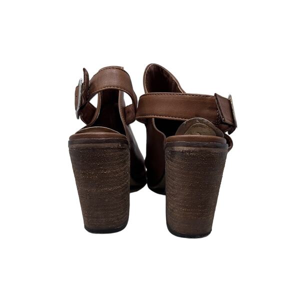 Steve Madden Talento brown leather peep toe heel size 8 - Picture 6 of 14